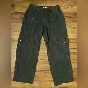 Zara Moto Utility Cargo Pants Y2K Cropped Mid Rise‎ Relaxed  Fit